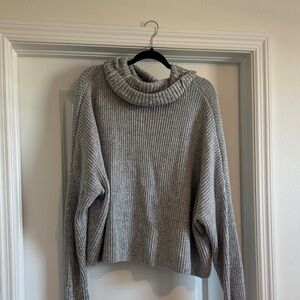 Hollister Heather Gray Cowl Neck Sweater